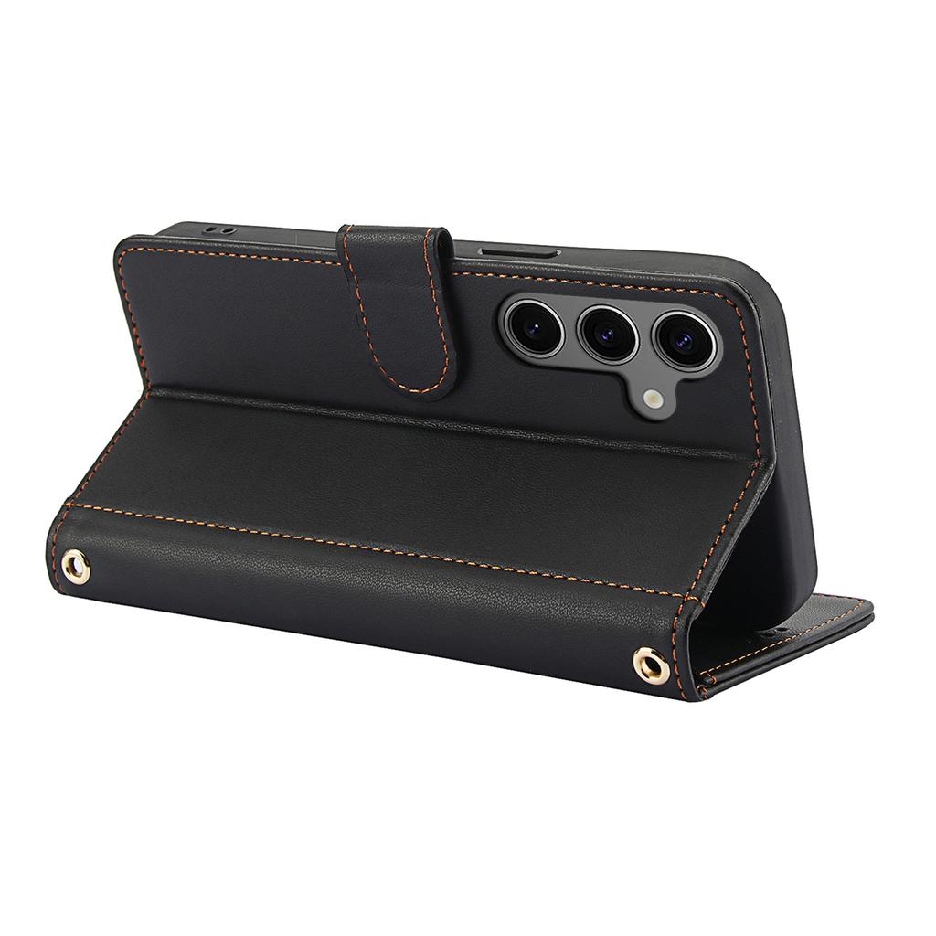 For Samsung Galaxy S26 /S26 Pro Case PU Leather Stand View Phone Wallet Cover with Hand Strap