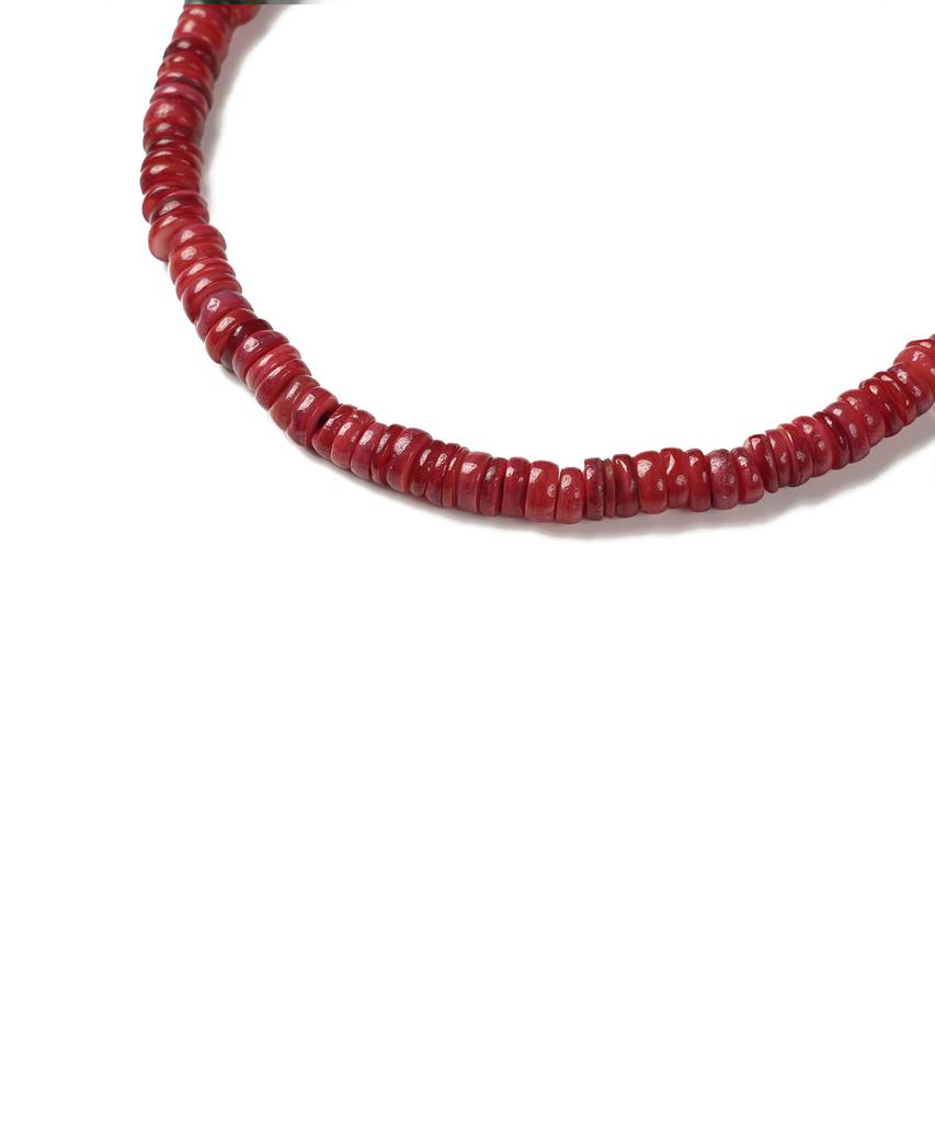 Decoroso Unisex Minimal Mother-Of-Pearl Bead Bracelet [Deep Red]