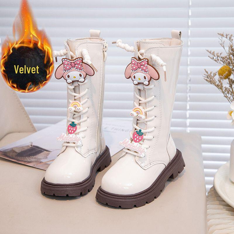 

Девичьи сапоги-принцессы - Осень/Зима 2025, Корейская мода, Показ на подиуме, Универсальные кожаные сапоги для детей среднего и старшего возраста 19.6cm, Size 32