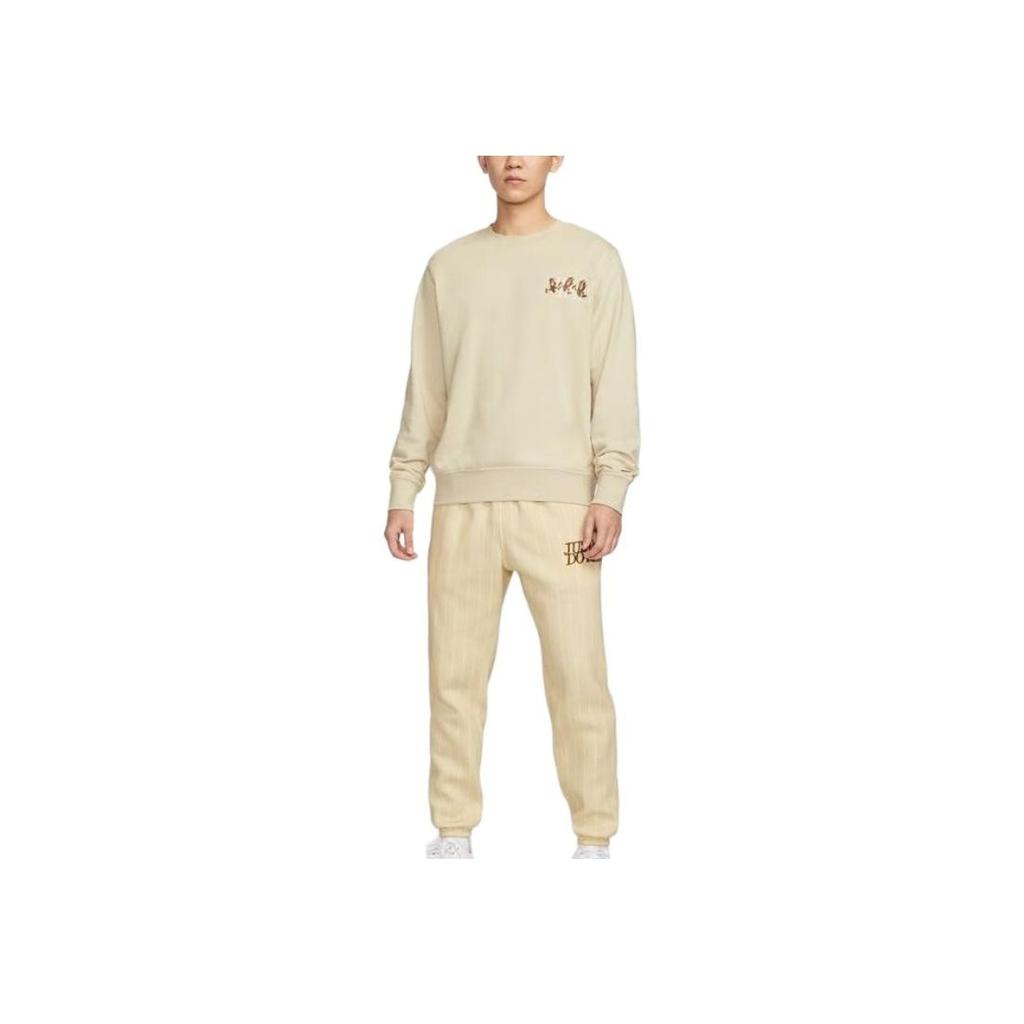 Nike Crew Comfortable Round Neck Pullover Long Sleeve Sweatshirt Men sweatshirt Beige IB1496-229