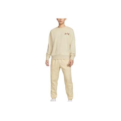 Crew Bequemer Rundhals-Pullover Langarm-Sweatshirt Herren-Sweatshirt Beige IB1496-229