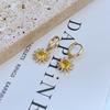 Trendy Luxury Zircon Flower Metal Earrings