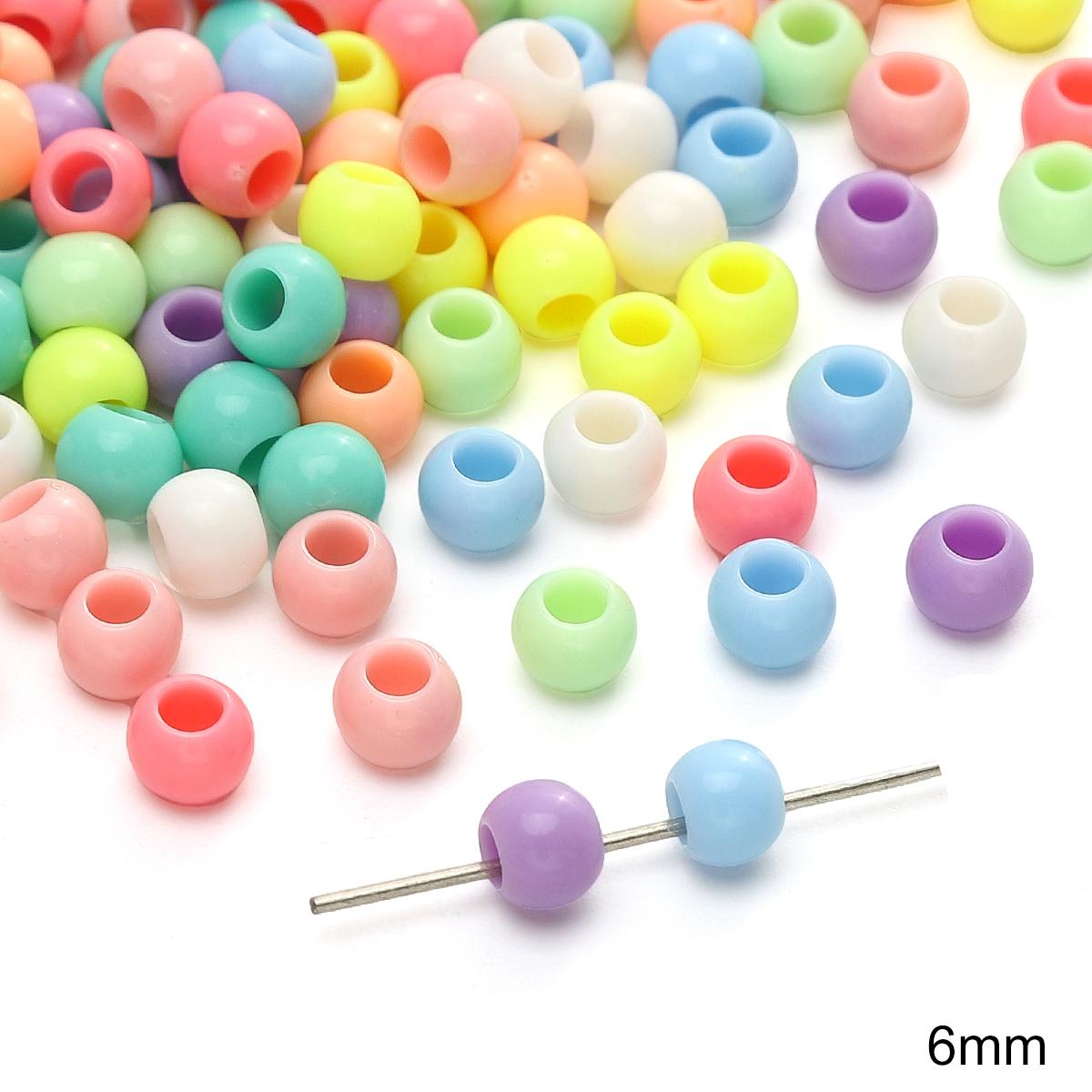 

6-20mm Acrylic Ice Ceam Colored Macroporous Beads For DIY Necklace Bracelet Earrings Jewelry Making Craft Accessories 6mm 200pcs