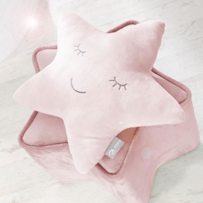 Starry Plush Cushion for Child - Roba Style - Pink - 0 Months and Up
