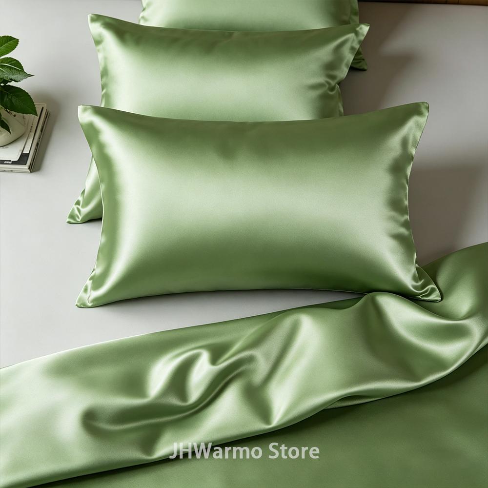 100% Silky Smooth Solid Color Pillowcase Like Silk Satin Pillow Cover Hair Beauty Soft Comfortable Pillow Case Home Decor