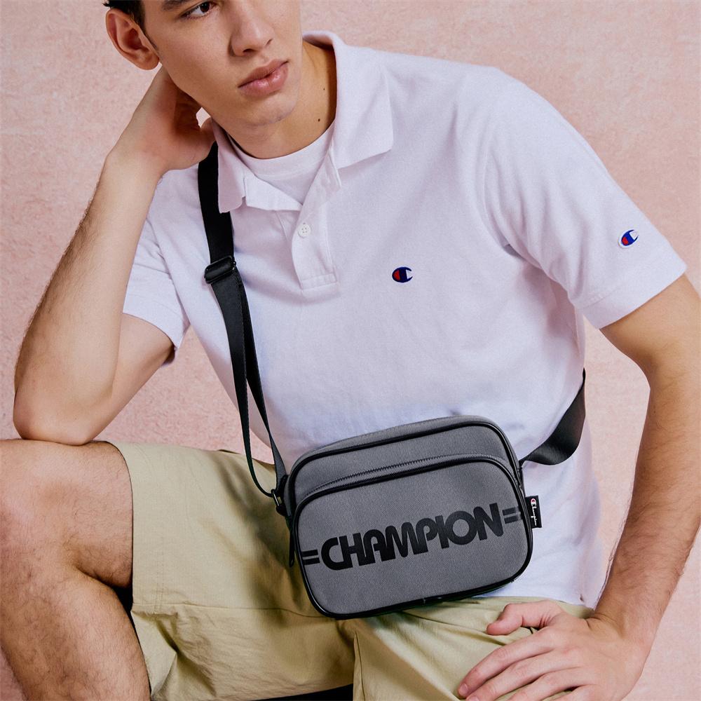 New Champion Fabric Shoulder Bag Unisex Gray Black/Black U4CACPU15
