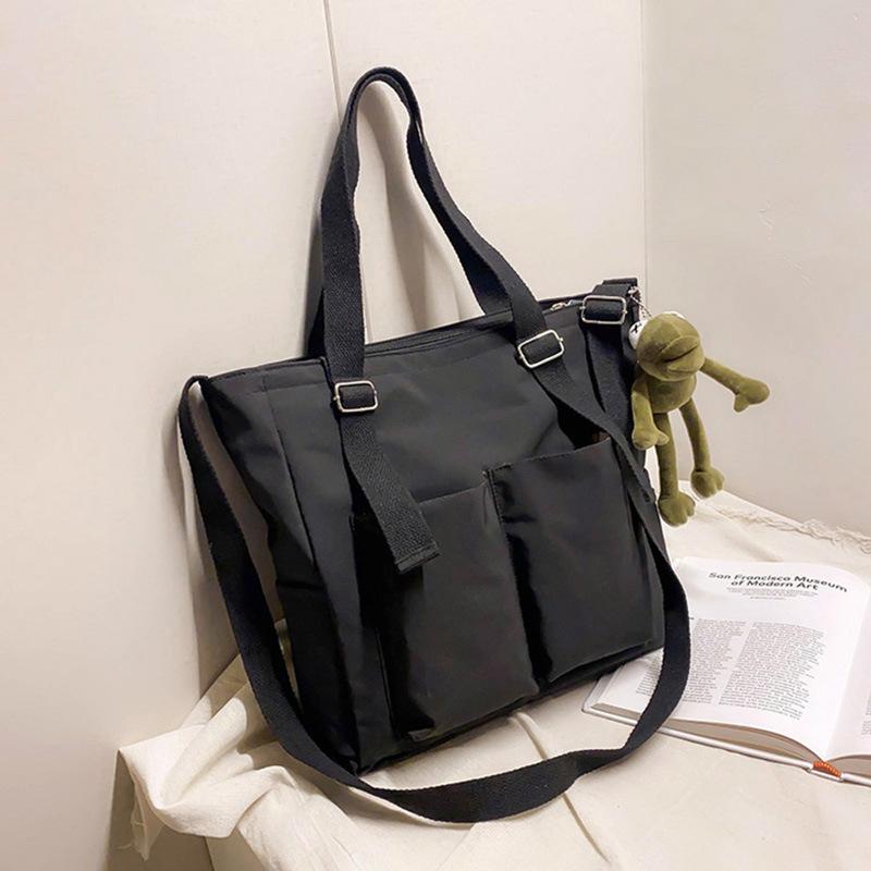 Vanntette nylonhåndvesker skuldervesker høy kapasitet dame crossbody-vesker avslappet dame messenger tote shoppingveske skolesekk