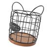 Coffee Pod Holder Iron Wire Weighte Wooden Base Coffee Capsule Storage Basket for Kitchen