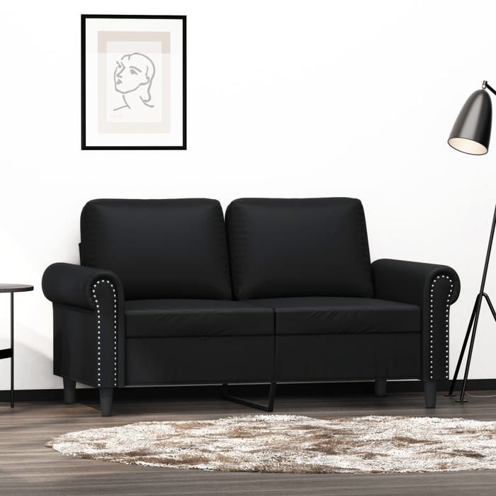 VidaXL Canapé à 2 places Noir 120 cm Similicuir 359499