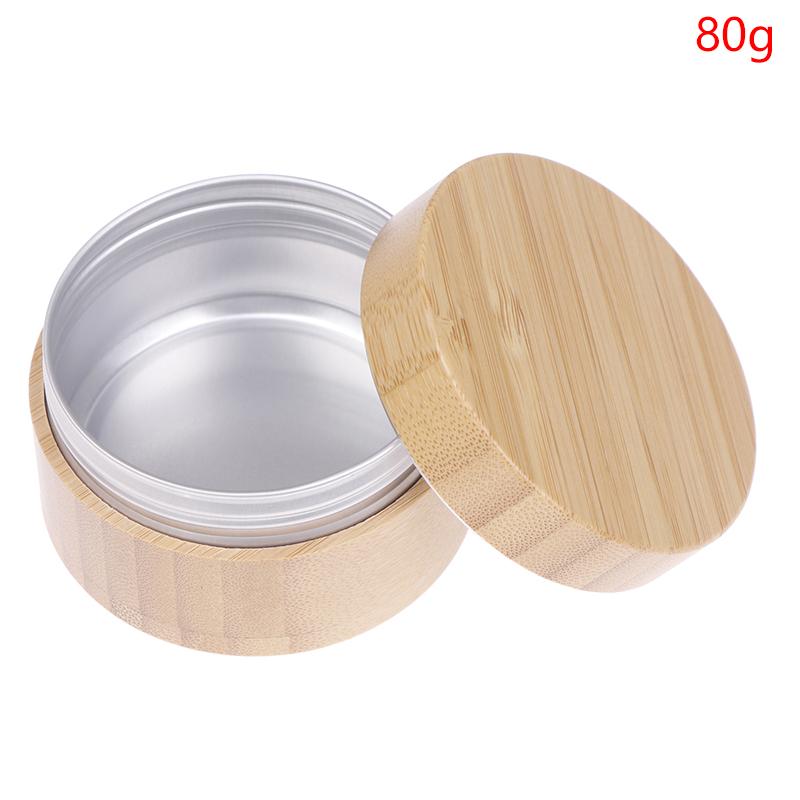 Bamboo Bottle Cream Jar Nail Art Mask Cream Refillable Empty Cosmetic Makeup Container Bottle Storage Box 10/15/30/50/60/80/100G