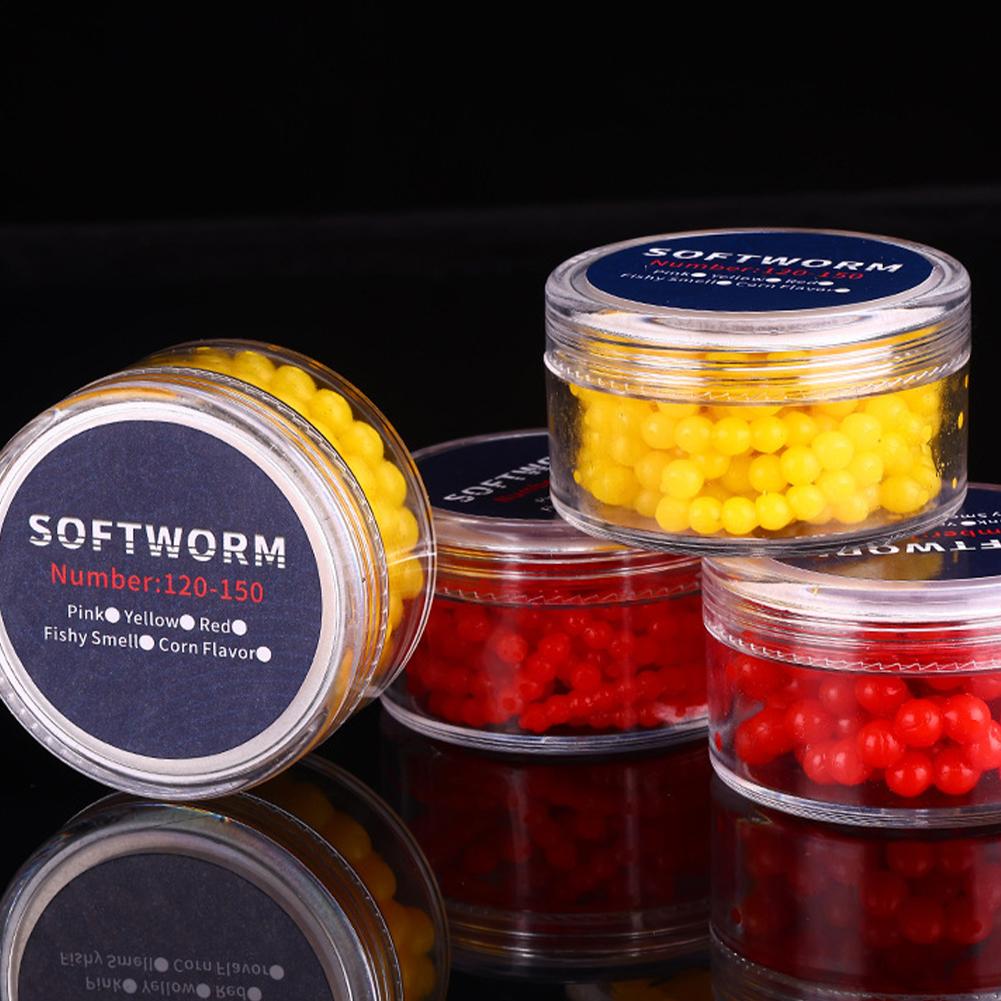 1Box 2/3/4/5MM Suspended Beads For Teasing Fishing Strawberry Corn Scented TPR Lure Root Fishing Soft Bait For Upturned-Mouth Crucian Carp