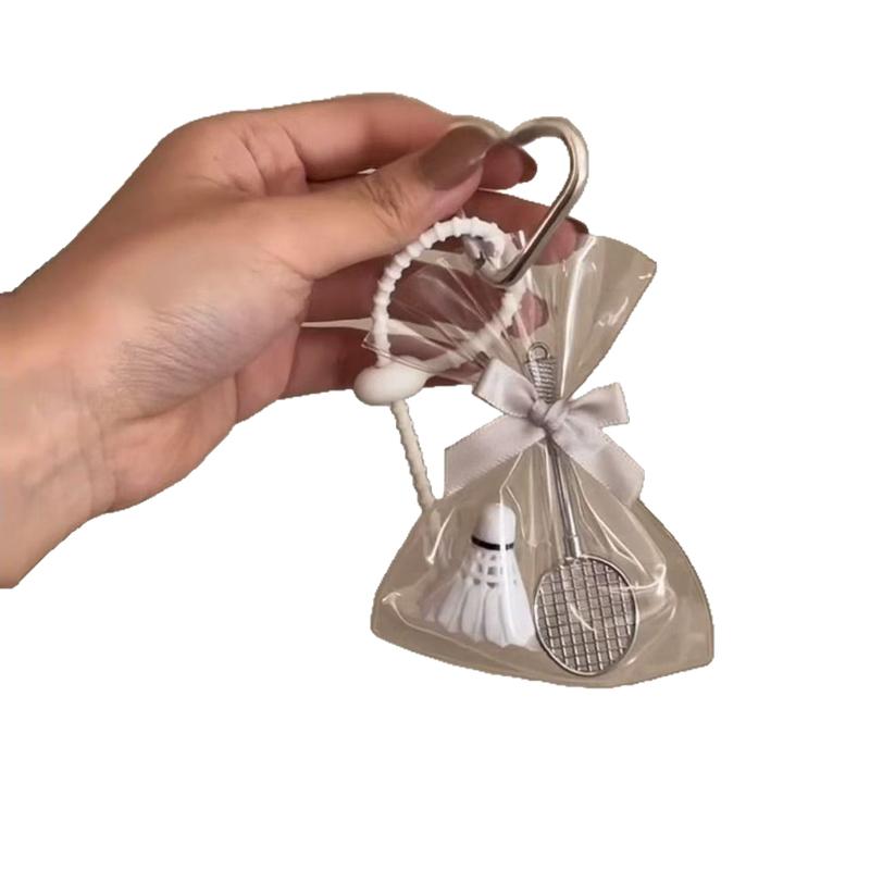 

Ins Cute Badminton Key Chain Mini Simulation Badminton Racket Keychain Portable Bag Hanging Pendant Birthday Party Year Gift 1PCS