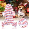 Haustier Hund Katze Korallenfleece Niedliche Kleidung Nachtwäsche Warmhalten Kapuzendesign für Herbst und Winter Streifenmuster