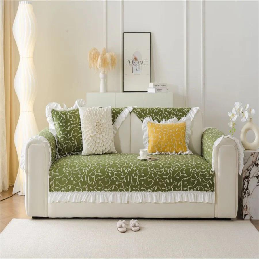 

Хлопковое кружевное полотенце для дивана с кружевным утолщенным нескользящим принтом, высококачественное одеяло для дивана, новое полиэстеровое полотенце 70x70cm 1pc