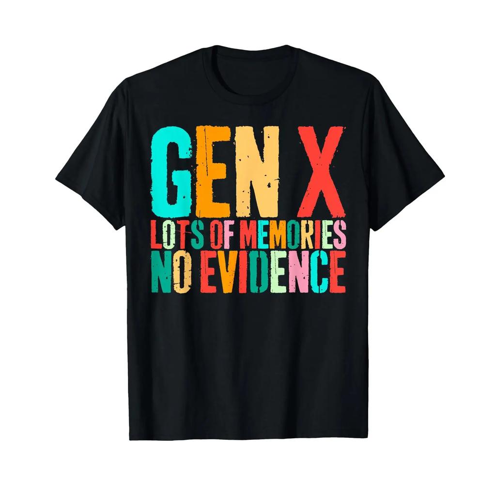 Vintage Gen X Many Memories No Evidence Funny Sarcastic T Shirt vintage Washed Versatile homme
