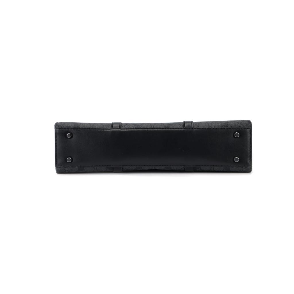 COACH Graham PVC Briefcase, Portable Crossbody Bag, Shoulder Bag Large Men's Black CE440-QBCHR