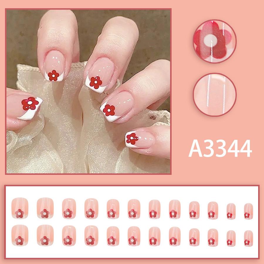 

Trendy Summer Floral Translucent Nail Art Stickers - 24-Piece Set for Students & Fashionistas