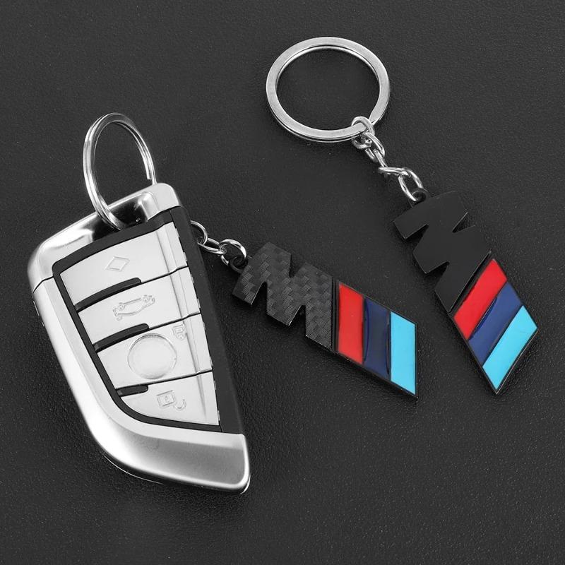 3D Carbon Fiber Metal Car Emblem Keychain Key Chain Keyrings Key Holders for BMW M3 M5 M Power Badge Auto Decoration Accessories ujhzt90