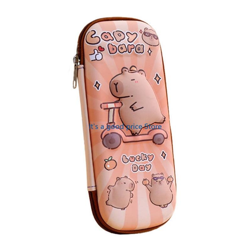 Panda pennskrin Stor kapacitet Pennpåse Söt Kapybara Pennfodral För Pennor Konstmaterial Förvaring