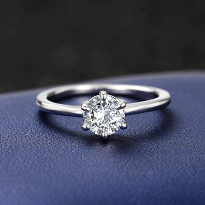 Huitan 5/6.5MM Cubic Zirconia Rings Simple and Elegant Women's Accessories for Engagement Wedding Sale Statement Jewelry