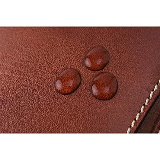 KK Authentic Handmade Premium Leather Scissor Case for 6 Scissors Leather (Sanshiro Market) (Genuine Strap, Brown)