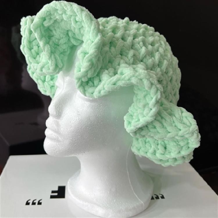 Mädchen Übergroßer Hut Handgewebter Hut Handgewebte Rüschen für Urlaub Foto-Requisiten