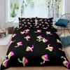 Wild Mushroom Duvet Cover Set Burgundy Plant Bedding Set For Kids Comforter Cover Soft Polyester King Queen Size With Pillowcase