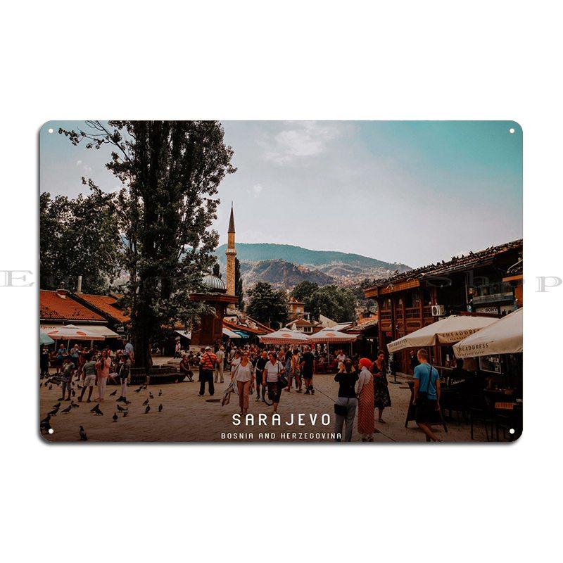 

Sarajevo Metal Plaque Poster Garage Create Cave Designer Bar Tin Sign Poster 20x30cm