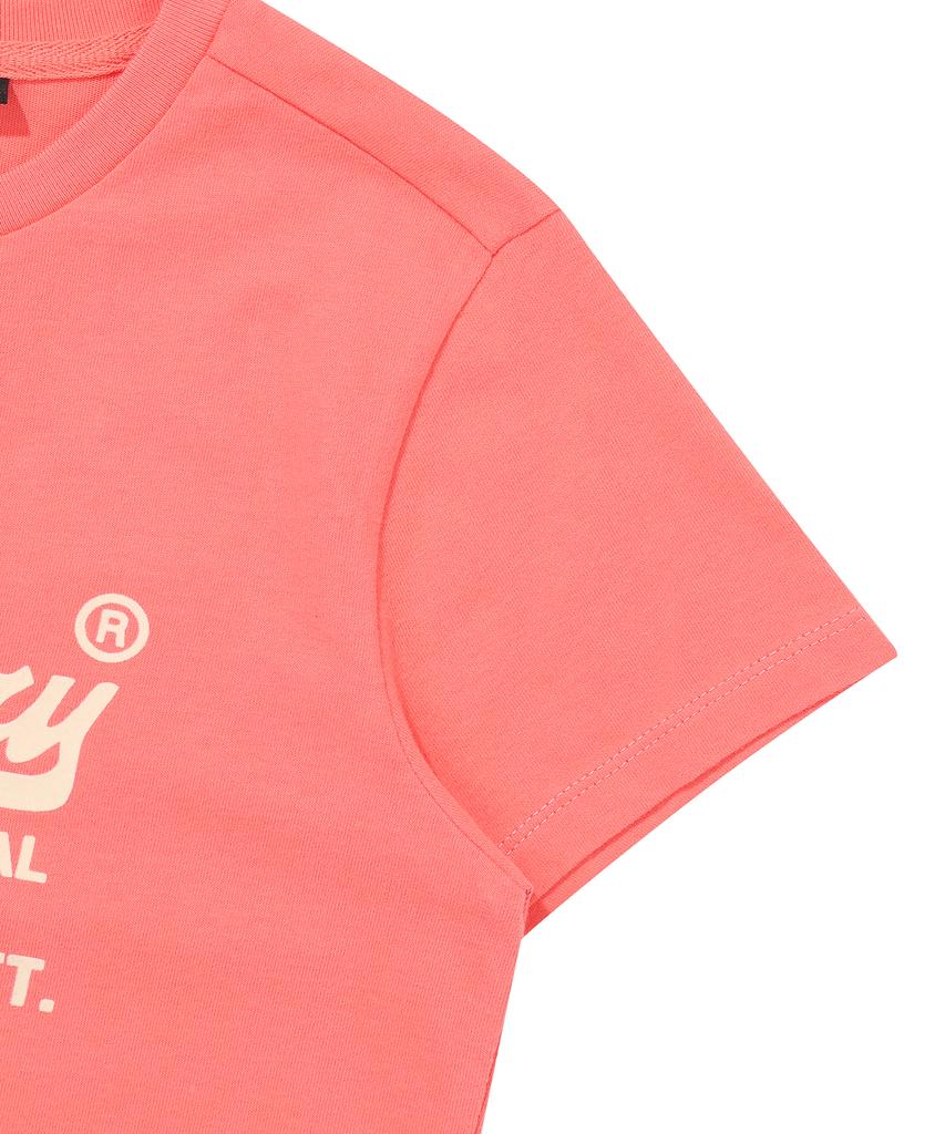 Syupeodeulai W Vintage Logo Crop T-Shirt Coral