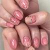 Japanese Style Pink Bow Short Square Press-On Nails - Cute Nail Art