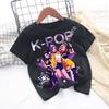 2026 Girls KPOP Idol Group Print Short Sleeve Boys and Girls TShirt Cute Cartoon Graphic Tee Kids Summer Casual Top
