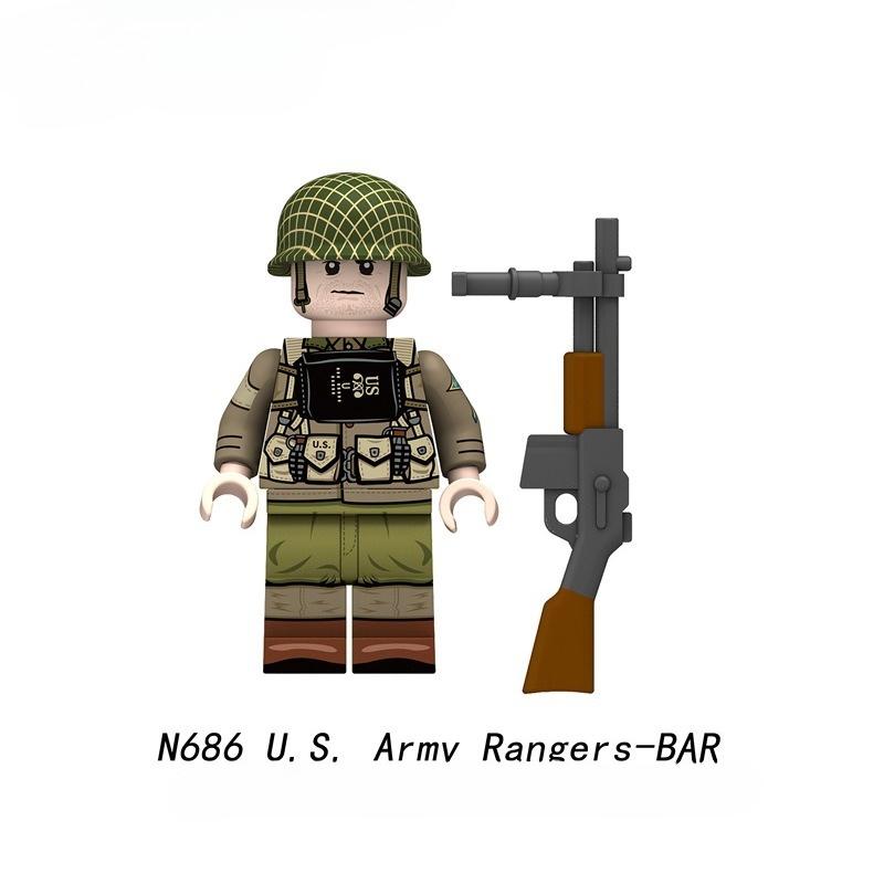 

N683-688 Військова Війна MOC Армійські Рейнджери Броня Шолом Аксесуари Цеглинки Моделі Ляльки Фігурки Іграшки для Дітей Подарунки