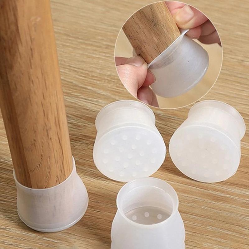 20 Stück Transparente Silikon Stuhlbein Möbelbeine Kappen Füße Polster Möbel Tisch Abdeckungen Bodenschutz Gleiter Fußkappen