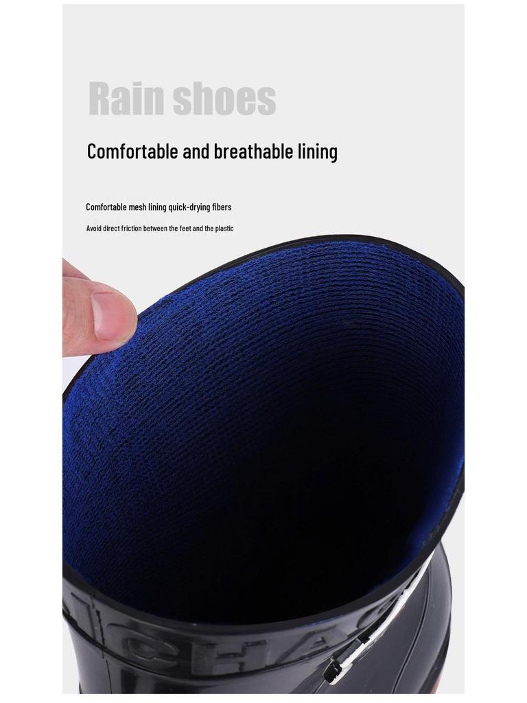 Men's Non-Slip Water-Resistant Work Boots: High-Top, Thick, Durable, Velvet-Lined for Construction and Kitchen Safety