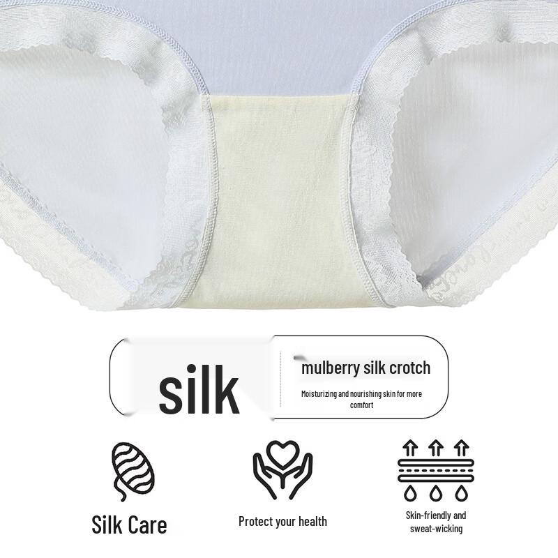 Fenteng Women's Silk Blend Lace Trim Panties 5-Pack