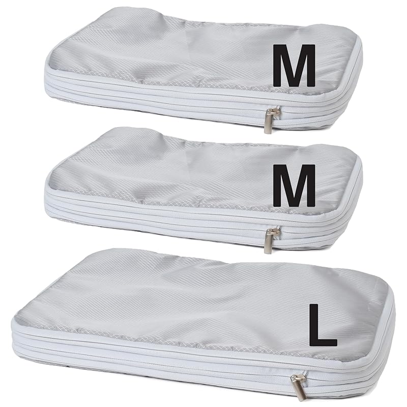 

[ wakiyaku ] for travel compression bag travel pouch clothing storage bag (2 medium size + 1 large size)
