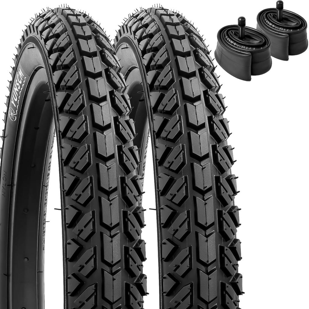 YunSCM Set of 2 16x1.95 Tires, 16x1.95 54-305 Bicycle Tires and Tubes with 32mm Schrader Valves, for 16-inch 1.95 Children's Bicycles, Y-1130