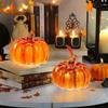 Pumpkin Lamp Glass Pumpkin Decor Starry Night Led Glass Pumpkin Set for Halloween Thanksgiving Decor Indoor Fall Decoration
