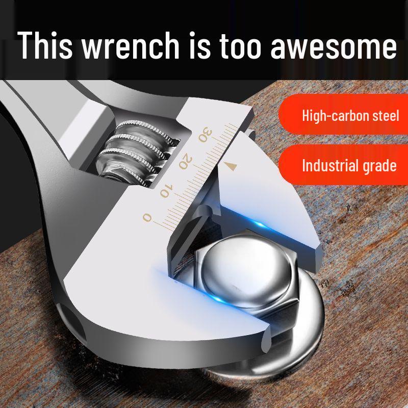 Universal High Hardness Adjustable Wrench: Large Opening, Multi-Functional, Sizes 6'' To 18''