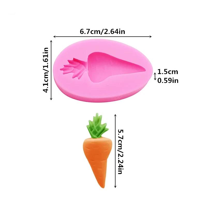 Carrot Fondant Silicone Mold Easter Bunny Hand Stick Rose Carrot Shape Cake Decoration Drip Mold DIY Handmade Art Molds