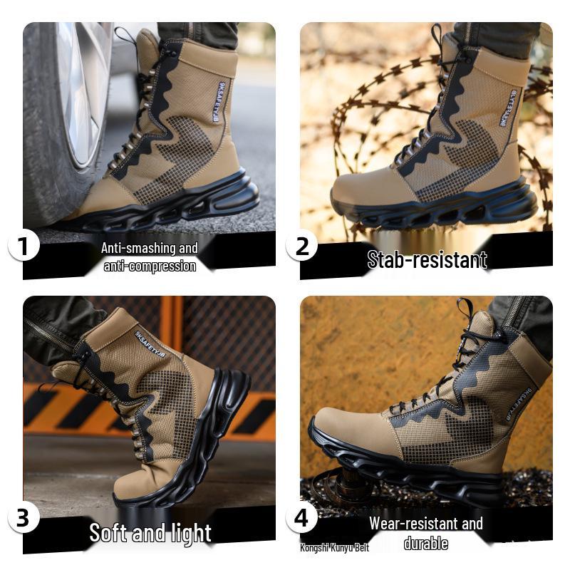 Men's Breathable Water-Resistant Anti-Smash High-Top Work Boots