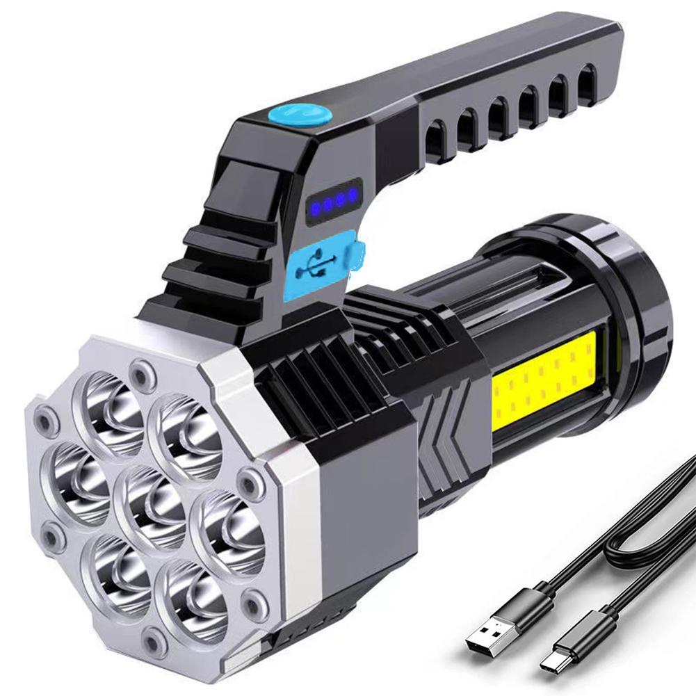 1-5PCS Waterproof Flashlight LED Work Light Camping Torch USB Charging Adjustable Brightness Flash Light LED Bulb Search Light