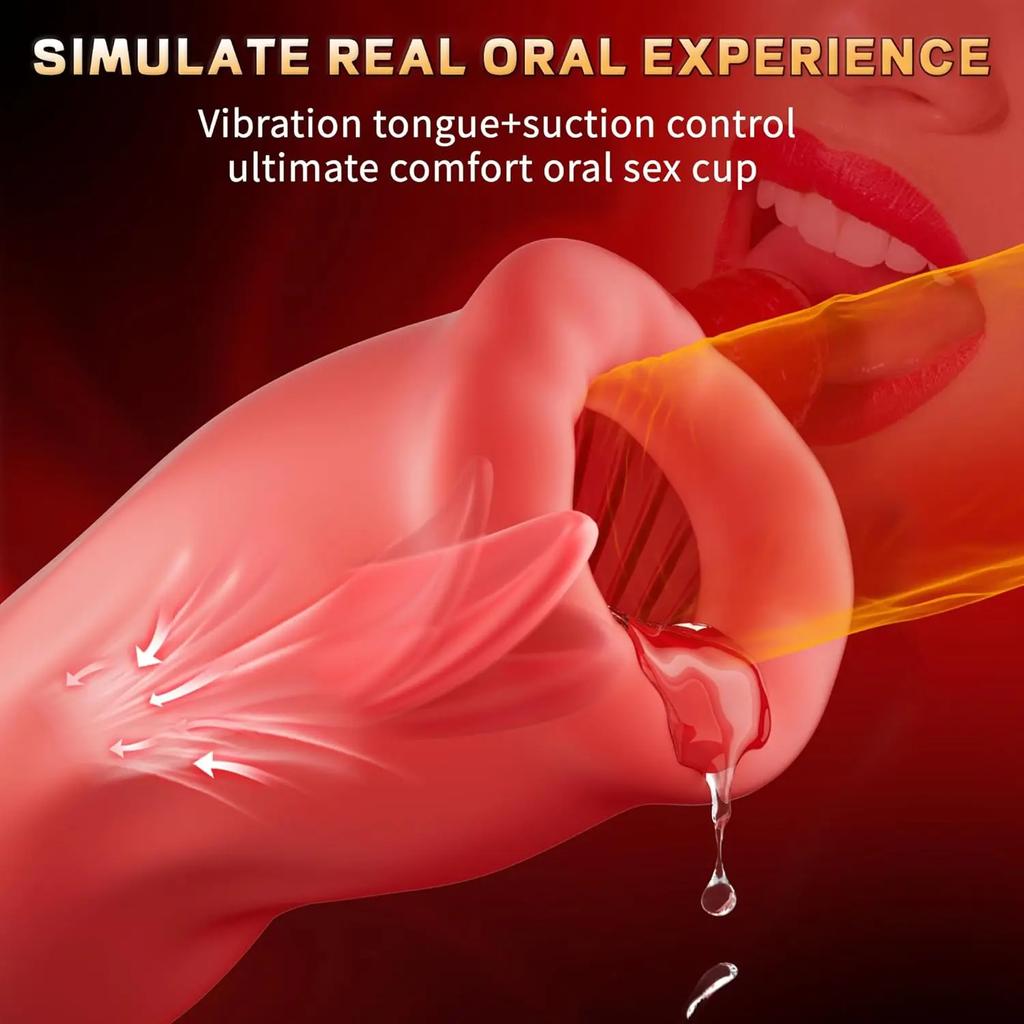 Saugender Masturbator für Männer Realer Oralsex Eichel-Trainer Penismassage Männlicher Masturbator Schwanz Vibrationsstimulator Sexspielzeug für Männer