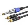 Professional 1/4Inch Male To 2RCA Male Stereo Y Splitter Cable 6.35 To 2RCA Connection Cord Wire 50cm To 10m