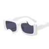 Hip Hop Square Sunglasses Women Men Off Notch Hole Design White Sun Glasses Blue Ladies Vintage Eyewear UV Protection
