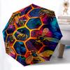 1pc Bee Hive Automatic Folding Umbrella   Compact 8 Rib Design, Durable Iron Frame for Travel, Outdoor,  A0920101