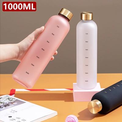 1Pc Time Marker Motivational Water Bottle Drinking Bottle for Gym Sports Outdoor Travel 1000ML Water Cup