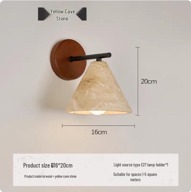 Wabi-Sabi Mid-Century Cream Wall Lamp for Bedroom or Living Room