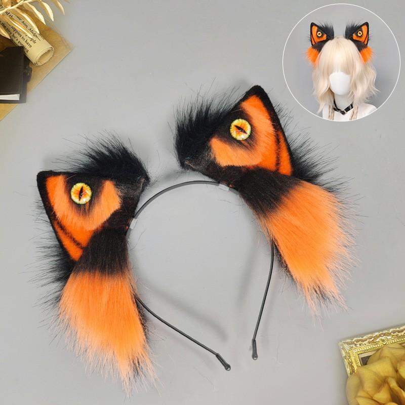 Handgefertigtes Wolfsohr-Stirnband Cosplay-Accessoire Halloween Anime Con Süßes Gothic Tierohren-Haarband