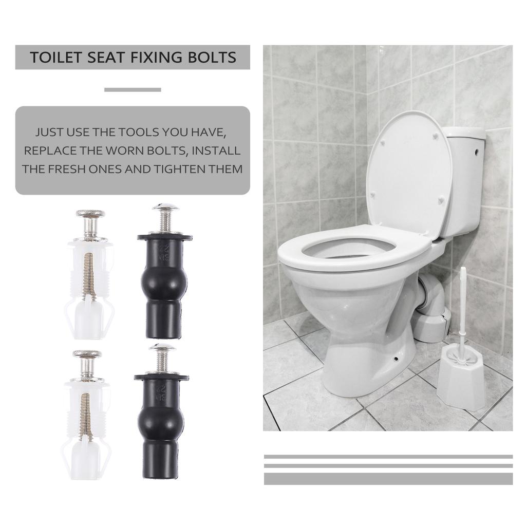 4 Pcs Stainless Steel Toilet Seat Fixing Bolts Replacement Hinge Bathroom Accessories Hardware Home Improvement Solutions Toilet